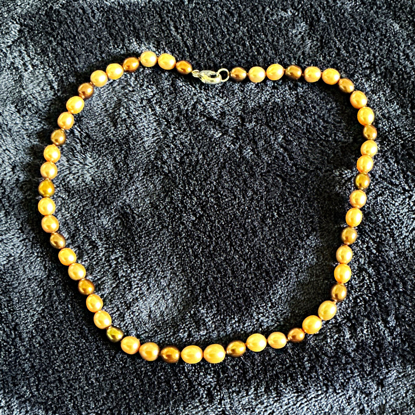 Honora Multicolor Brown Tan .925 Pearl Beaded Strand Necklace 17”