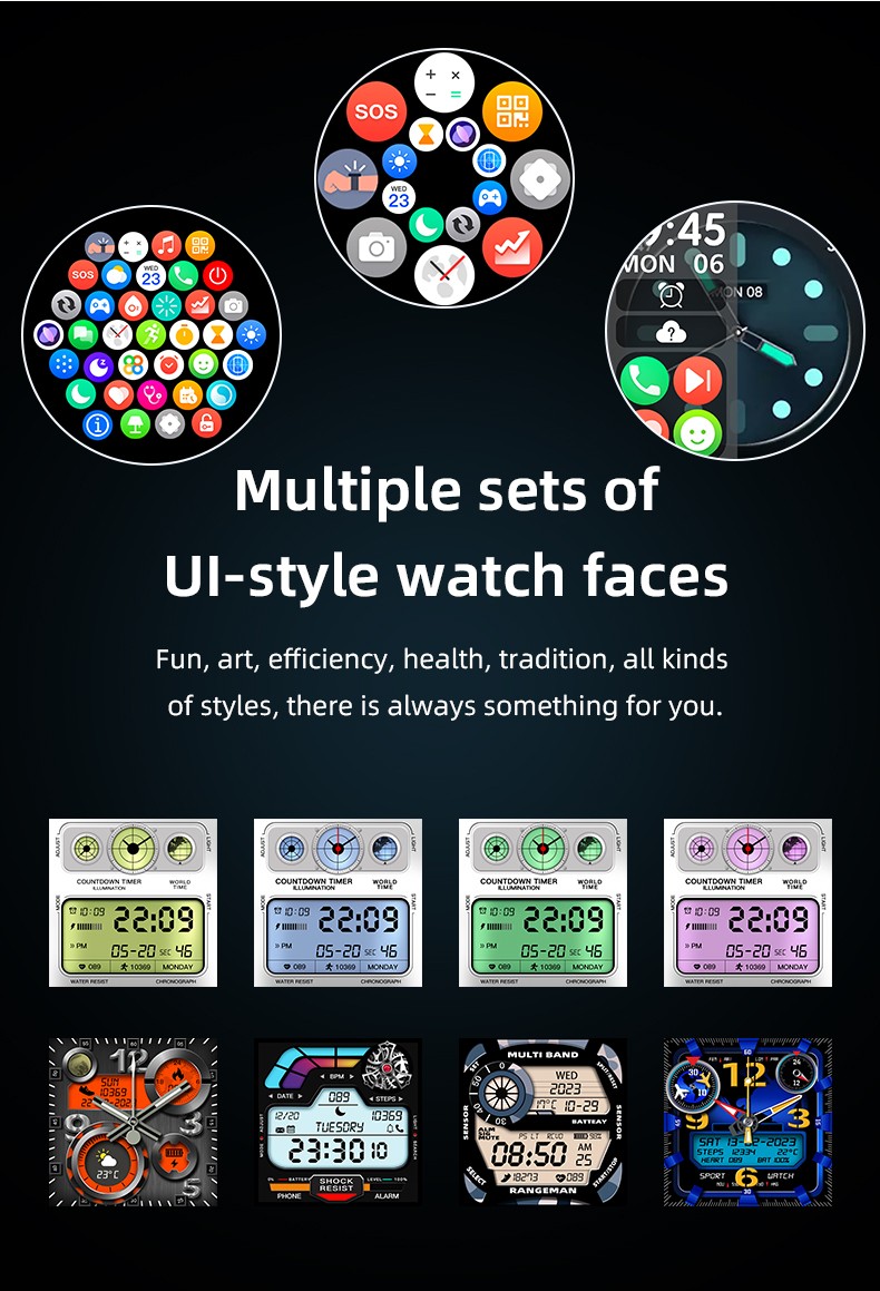 Fashion Sports Smart Watch Bluetooth 5.2 Smartwatch Custom Dial Face Stylish New