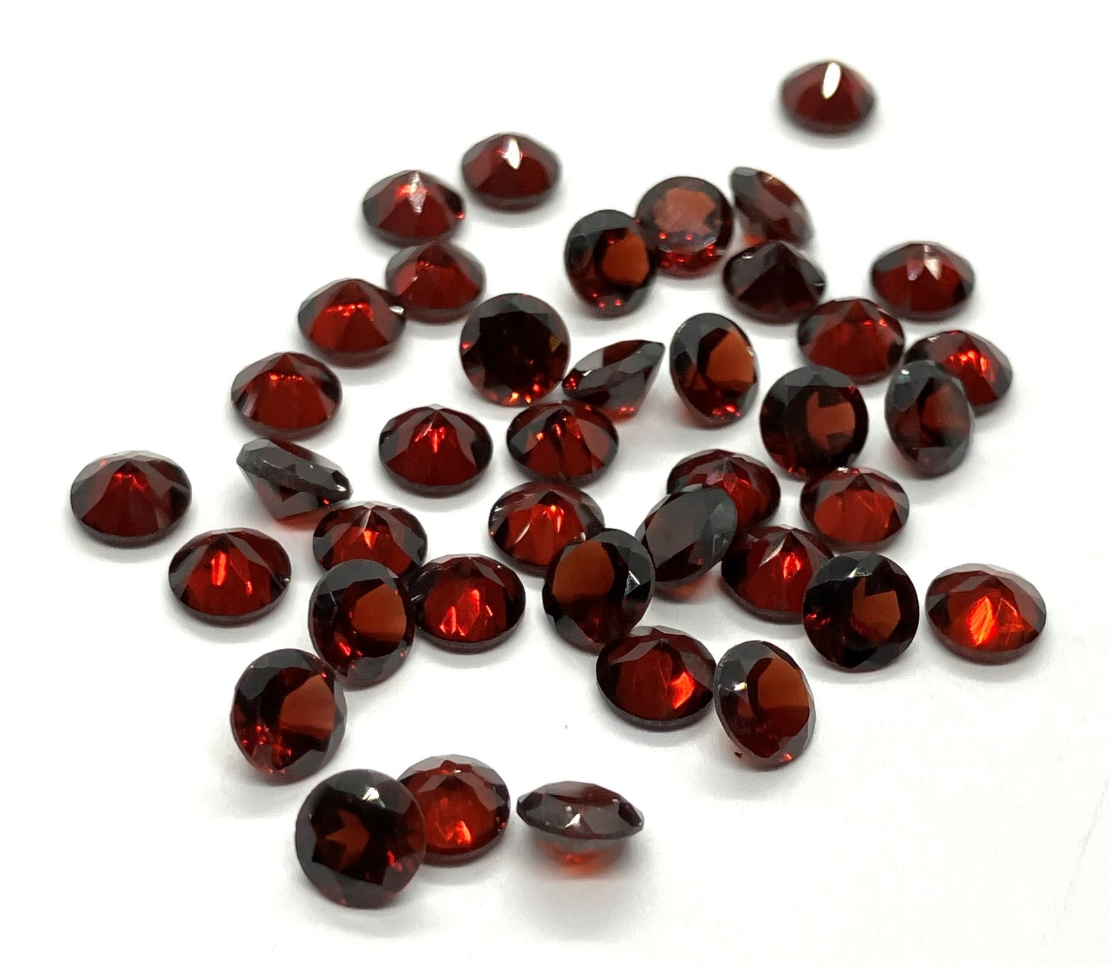 AAA Garnet Round Cut Faceted Natural Loose Gemstone For Making All Jewelry