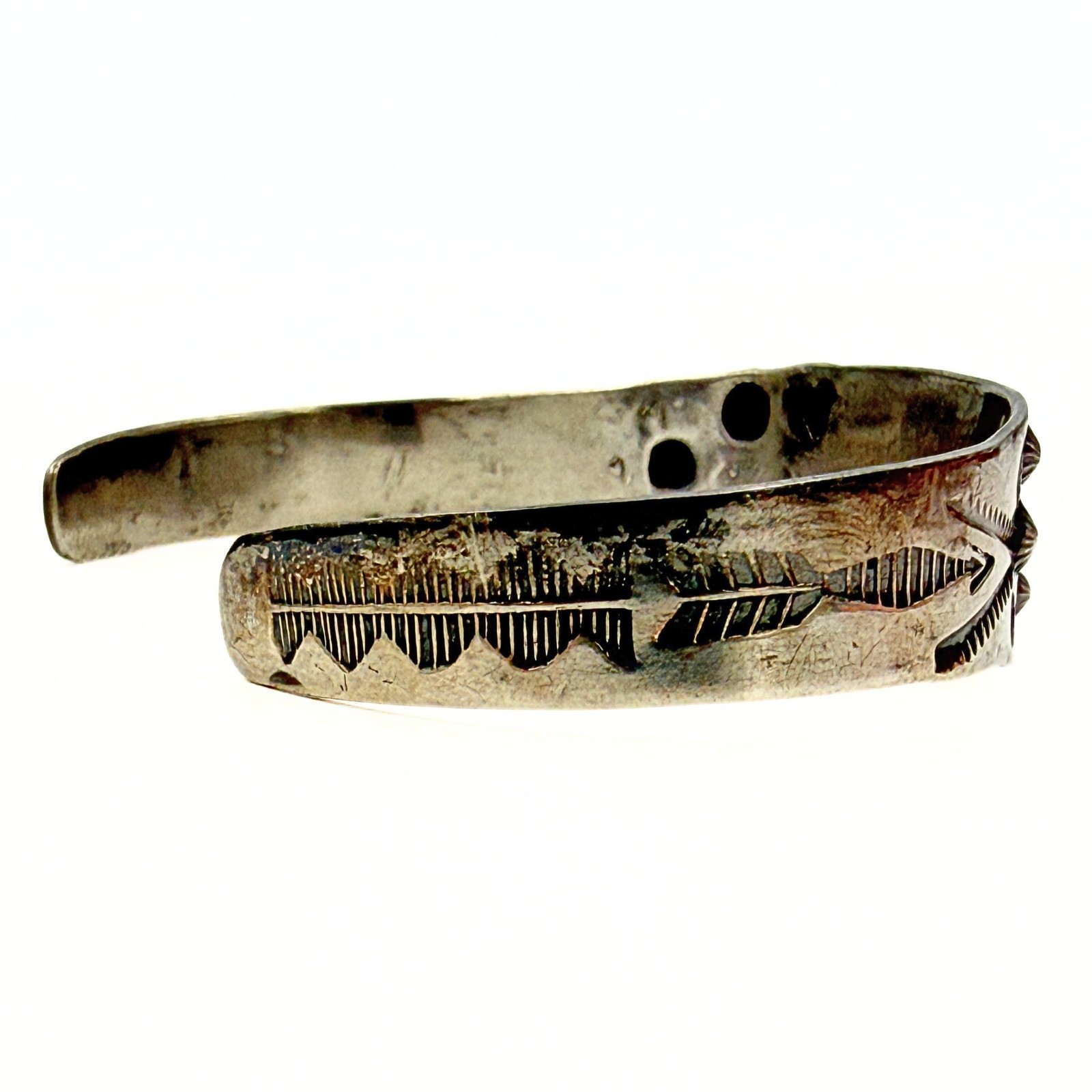 Vintage Fred Harvey Era Navajo Sterling Silver Turquoise Cuff Bracelet