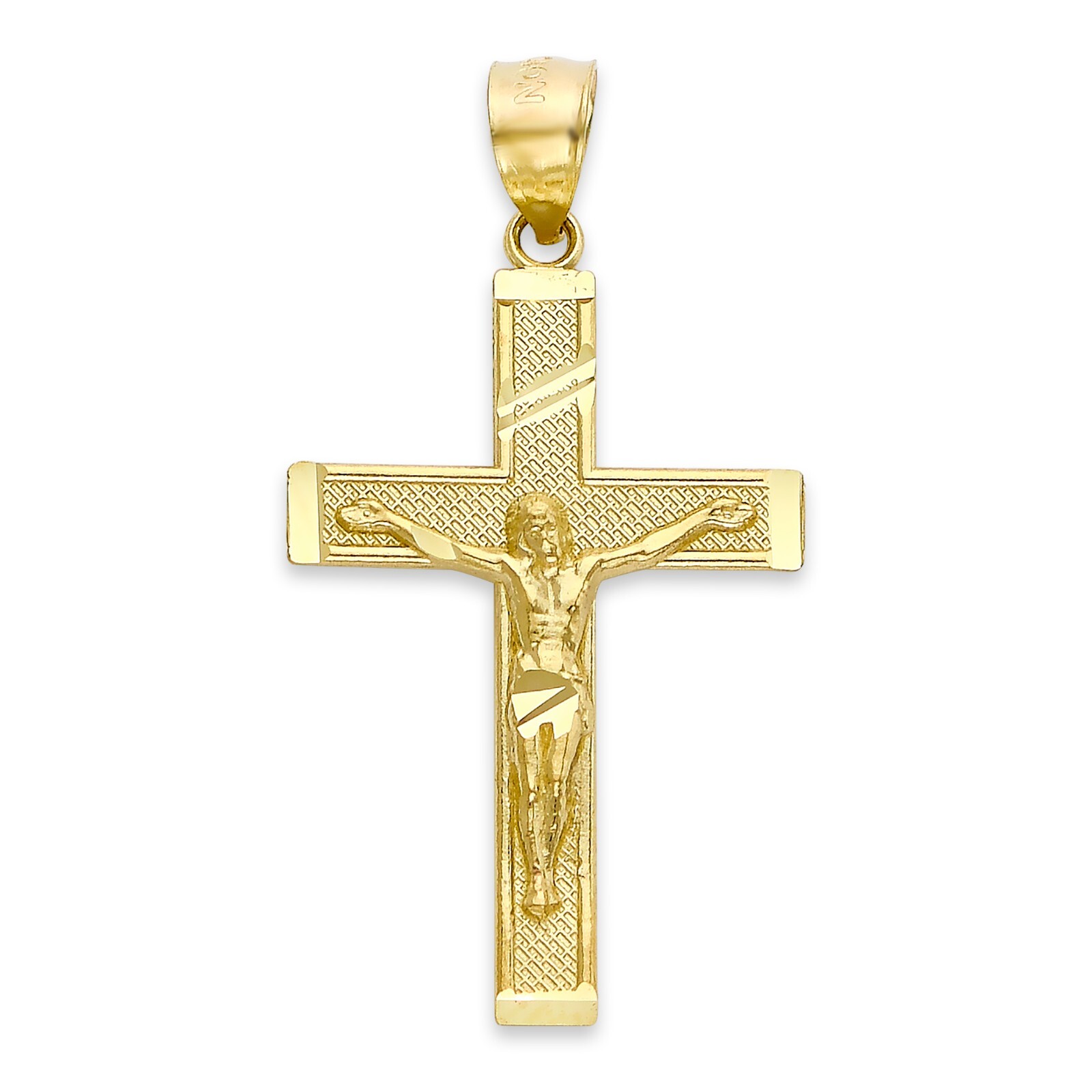 Solid Gold Cross Pendant, 10 or 14k, Crucifix Pendant Religious Jewelry For Men