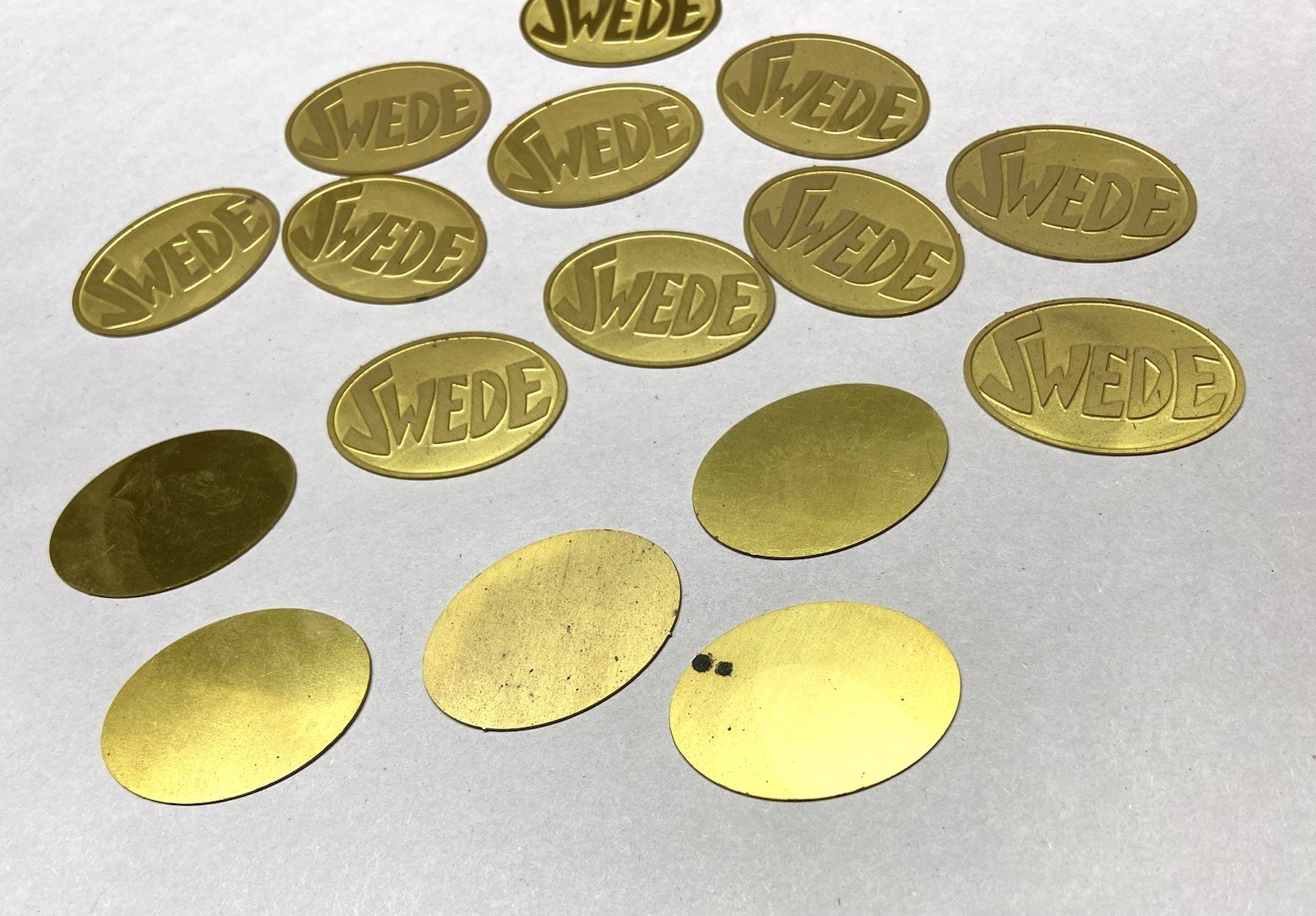 16 pcs. Raw Brass Stamping Finding-Large Oval shape- SWEDE