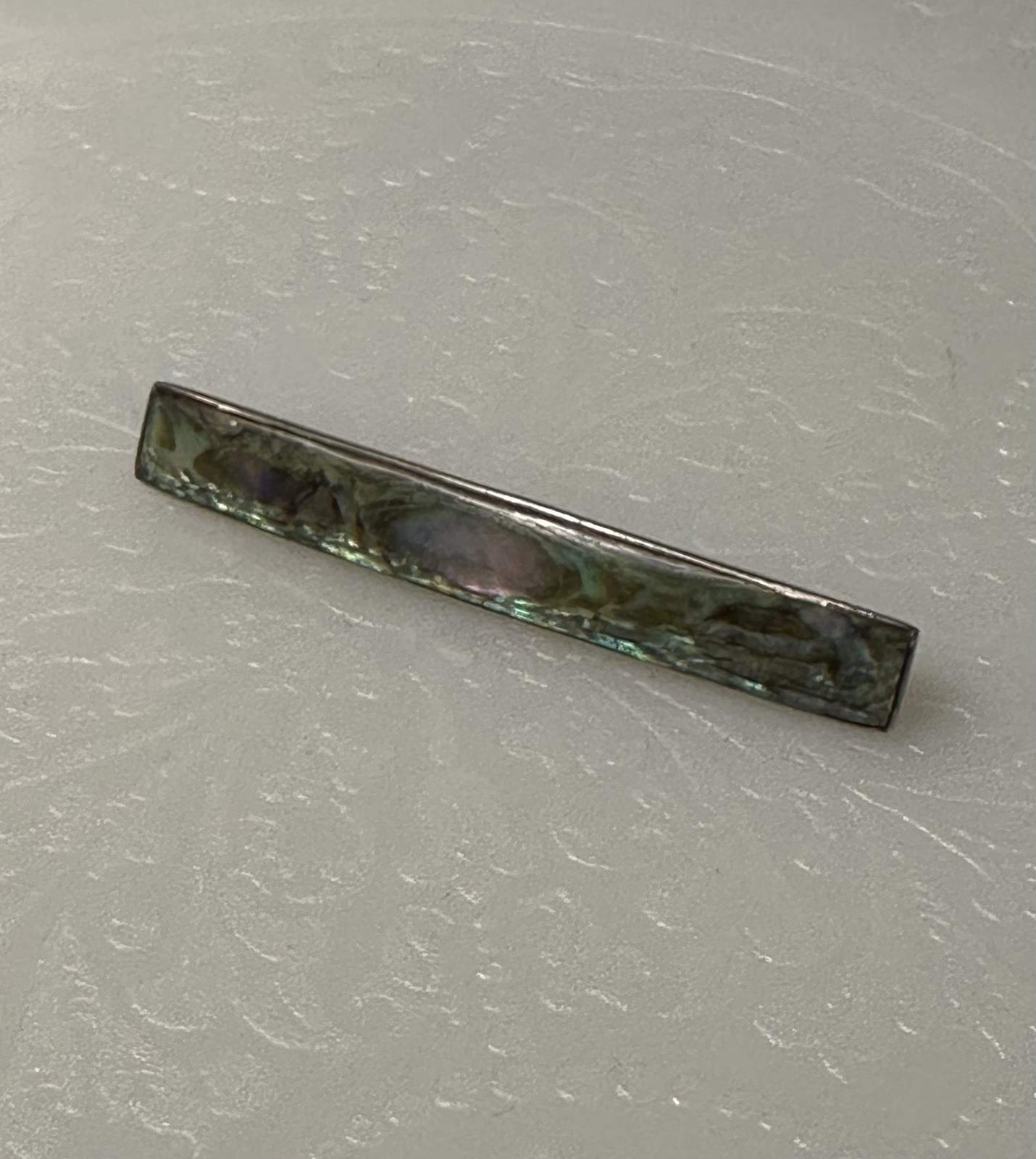 Vintage Sterling Silver Abalone Bar Brooch Pin Shell Ocean Beach