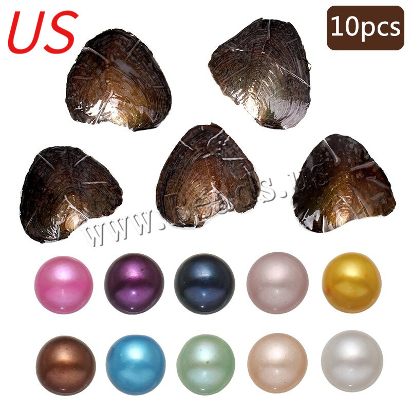 Real Pearl Bulk w/Large Pearls 10PCS Bulk Natural Freshwater Akoya Pearl Oysters