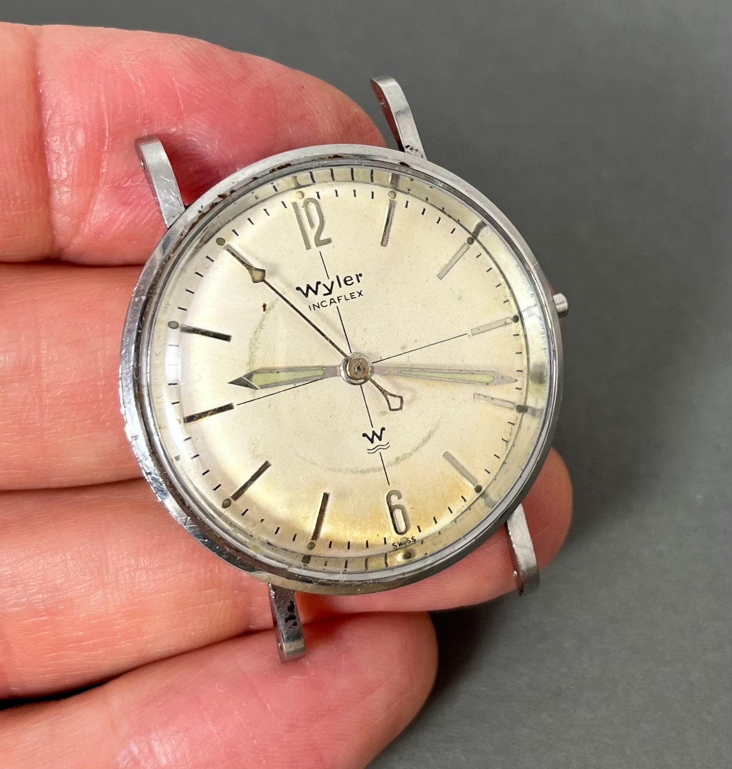 Vintage Wyler Incaflex 17j Stainless cal. WH27 Manual Wind 34mm Estate Watch