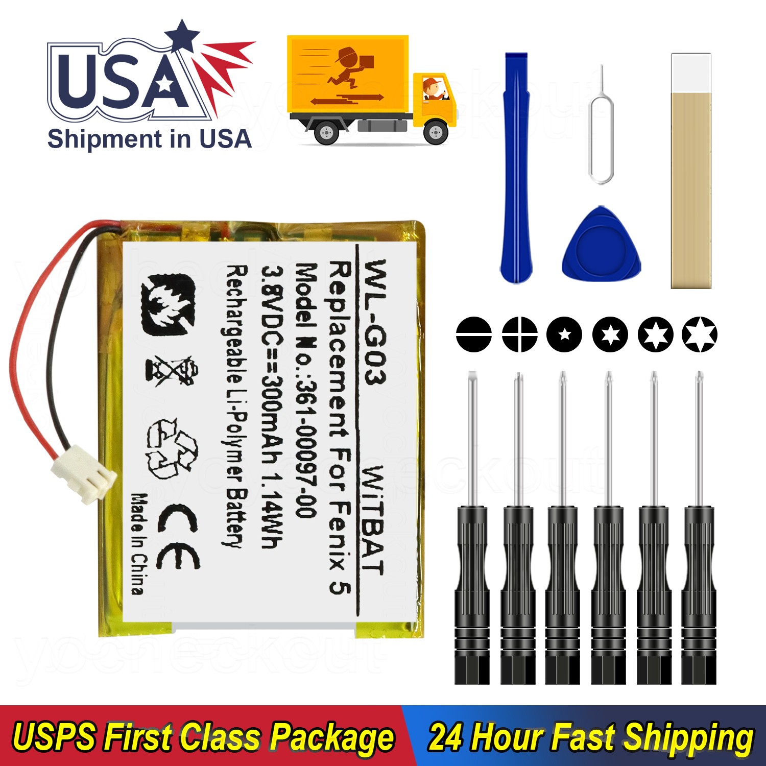 361-00097-00 Battery For Garmin Fenix 5,6,7 Watch 010-01685-16 010-01688-00
