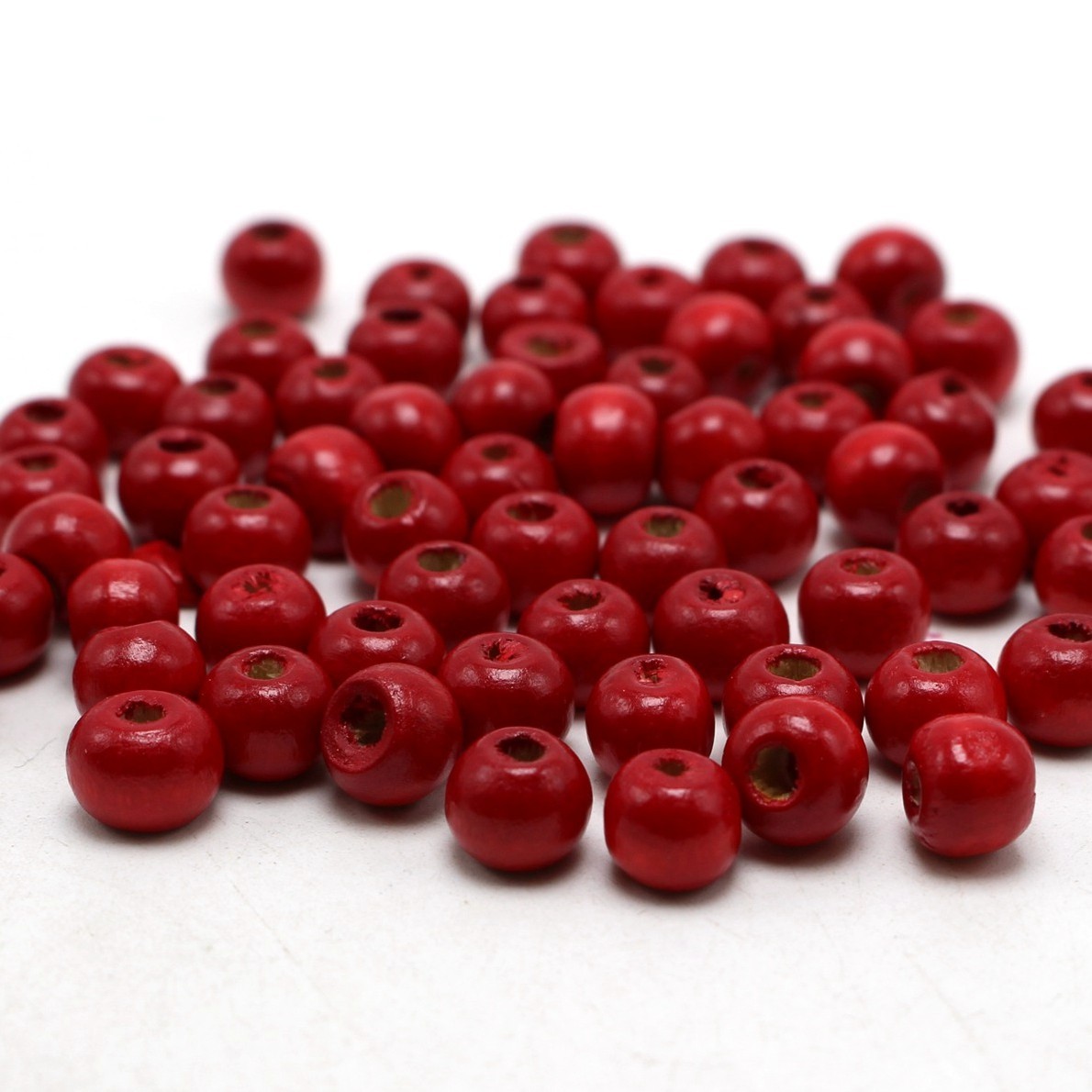500 pcs Red 8mm Round Wood Beads~Wooden beads Spacer Beads Jewelry Making