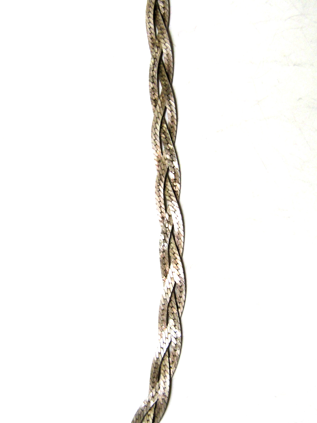 925 Sterling Silver Woven Braided Necklace Choker 15 Inch 9 Grams