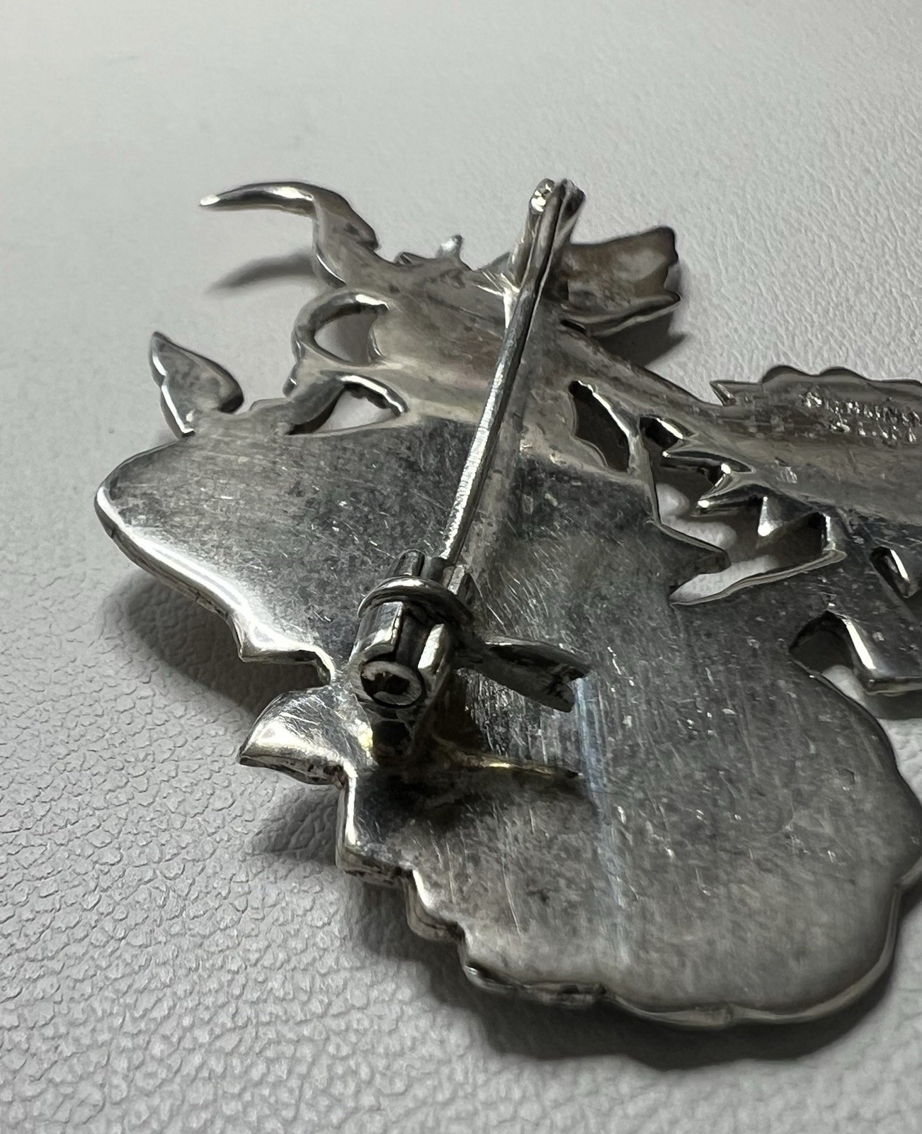 Vintage Siam 925 Sterling Silver Brooch Mekkala Goddess of Lightning Thai Dancer
