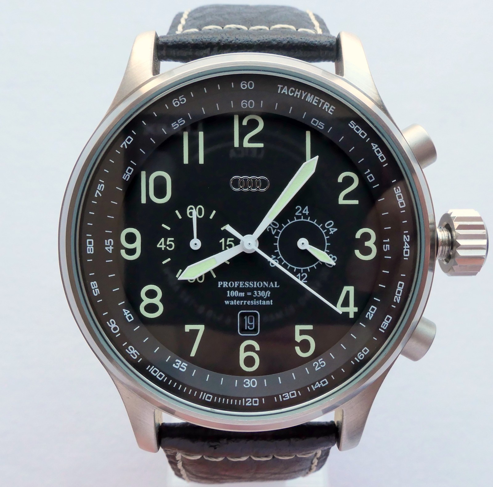 Audi RS S Motorsport Racing Pilot Car Accessory Driver Sport Chronograph Watch