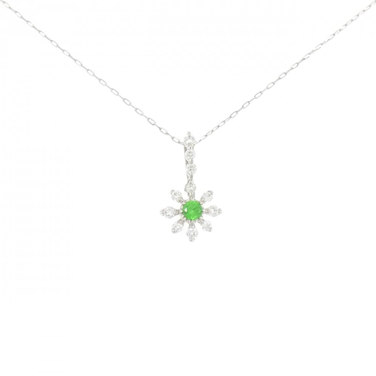 Authentic PT900/PT850 Demantoid Garnet Necklace 0.13CT #270-004-357-5791