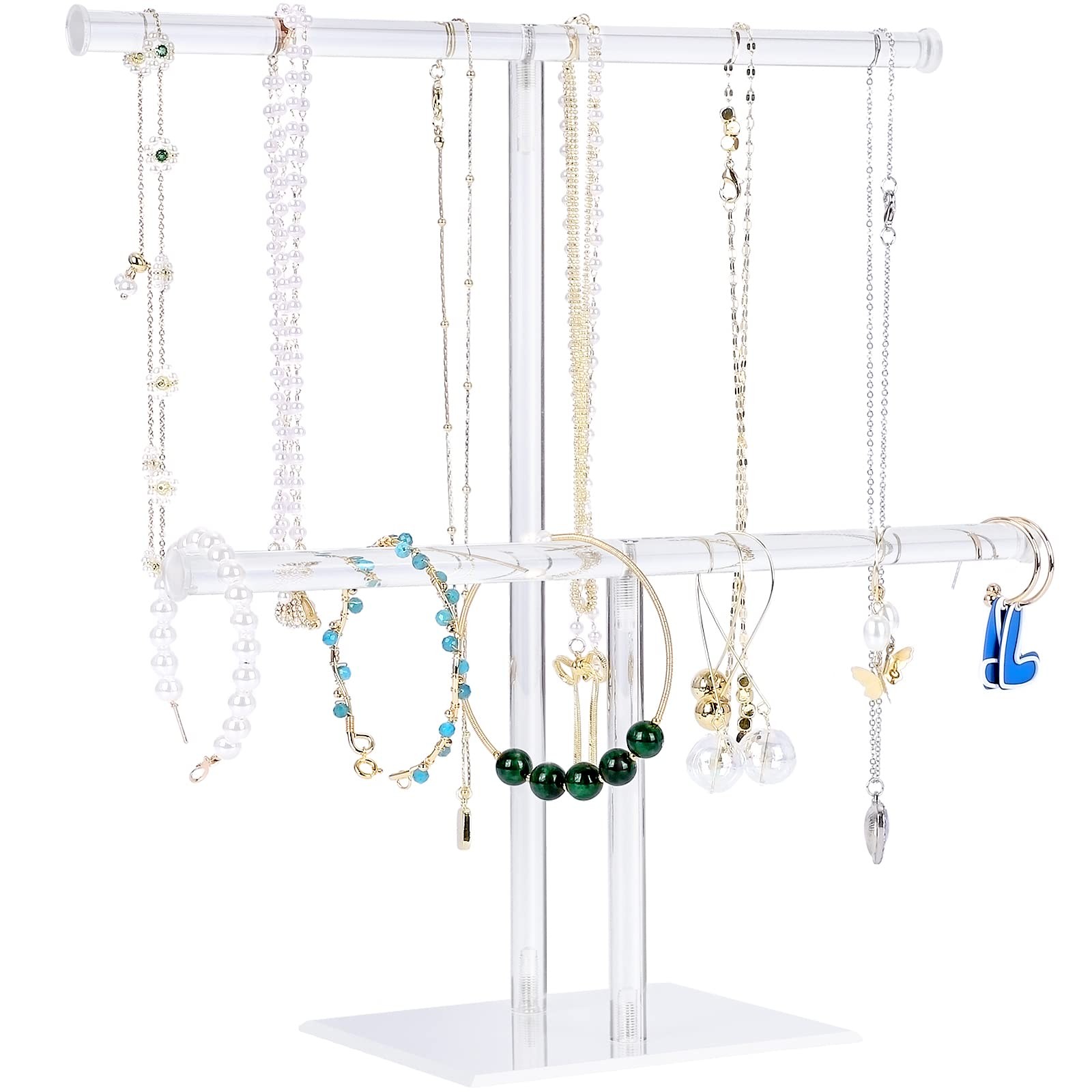 Jewelry Stand Necklace Holder, Acrylic Jewelry Display Holder, Necklace and B…
