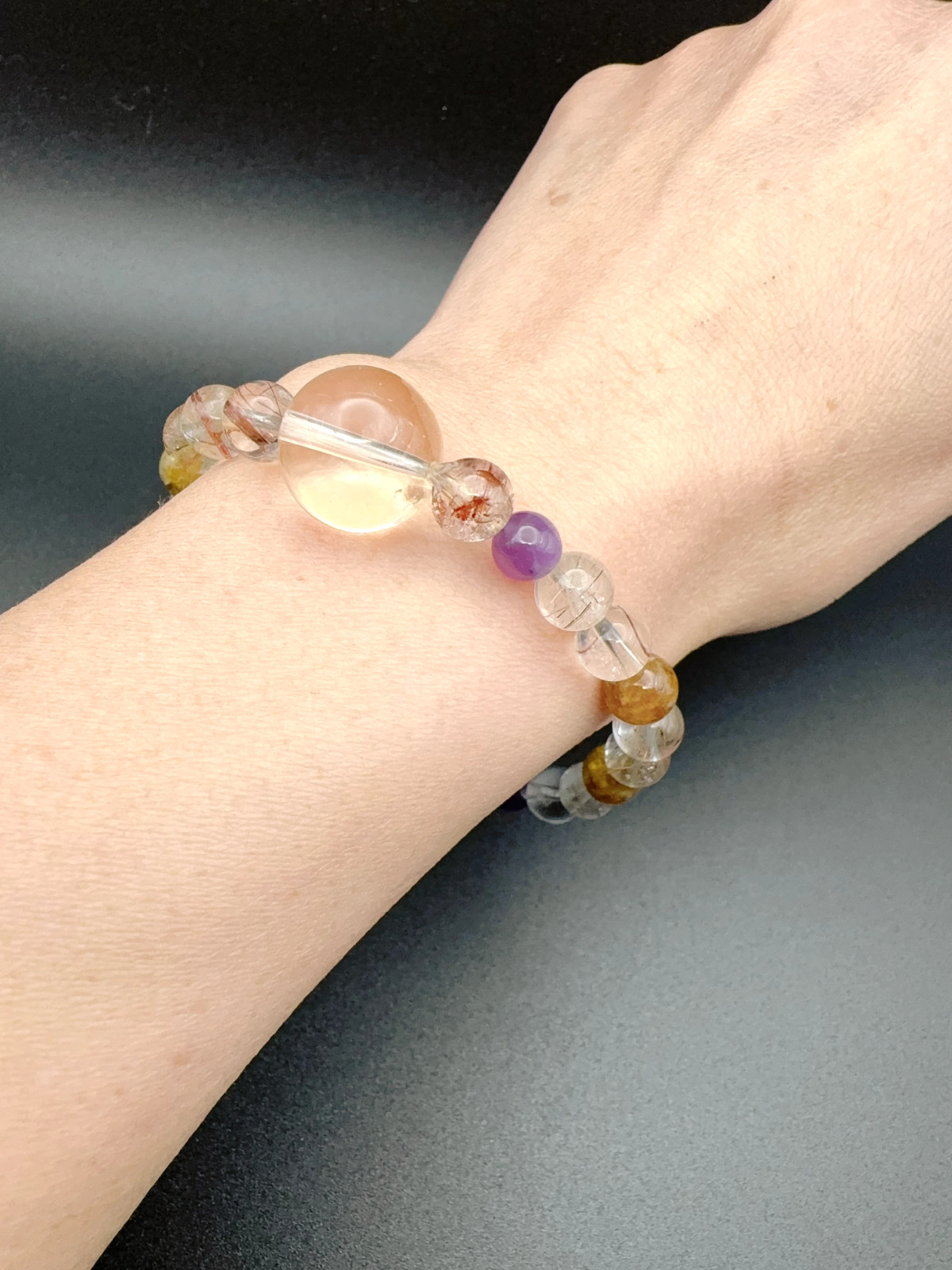 MultiGemstone Quartz Crystal Vibrant Energy and Harmony Handcrafted