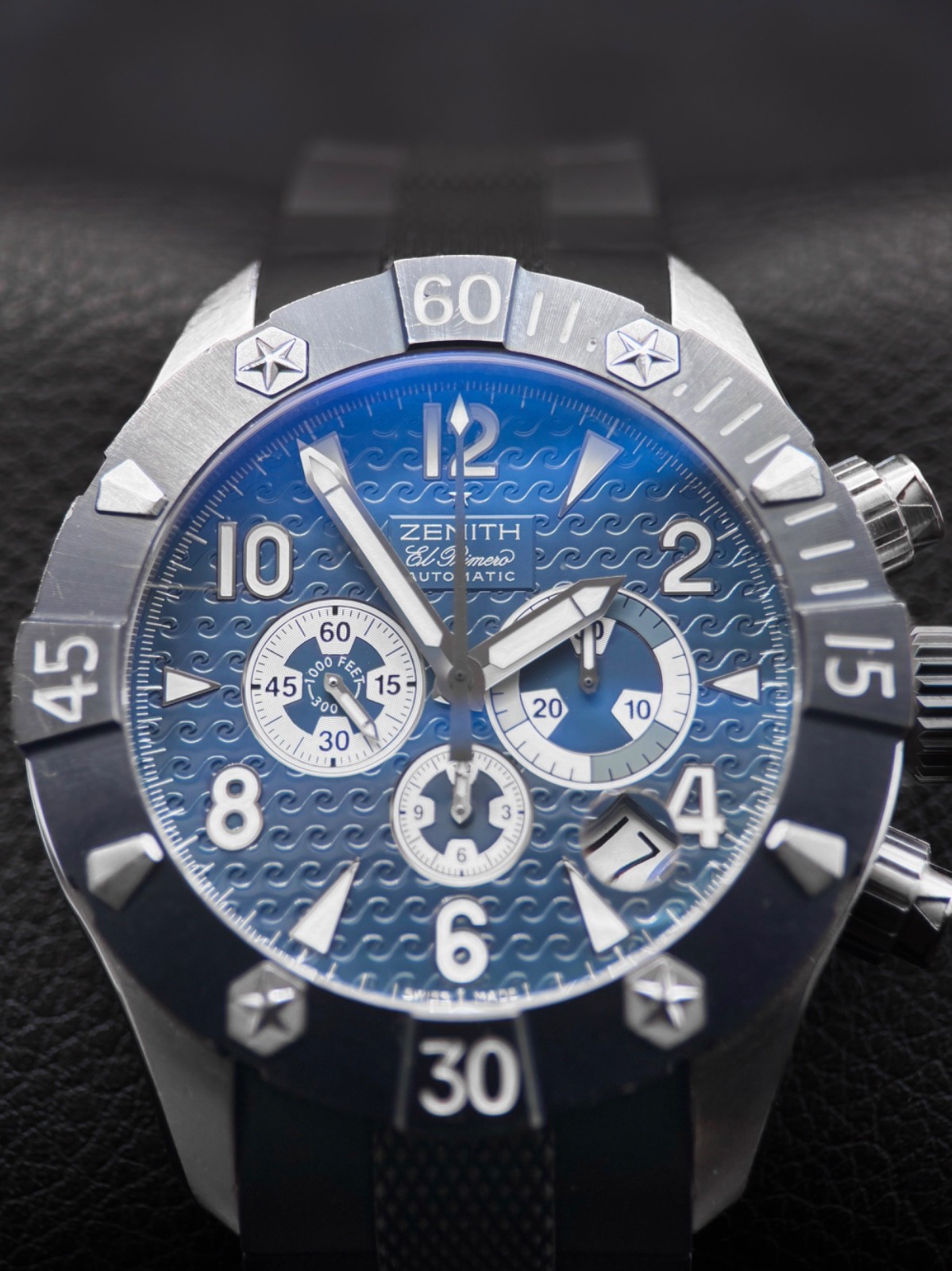 Zenith Defy Classic Sea Chronograph 46.5MM Blue Dial Rubber Strap Rare 1/200