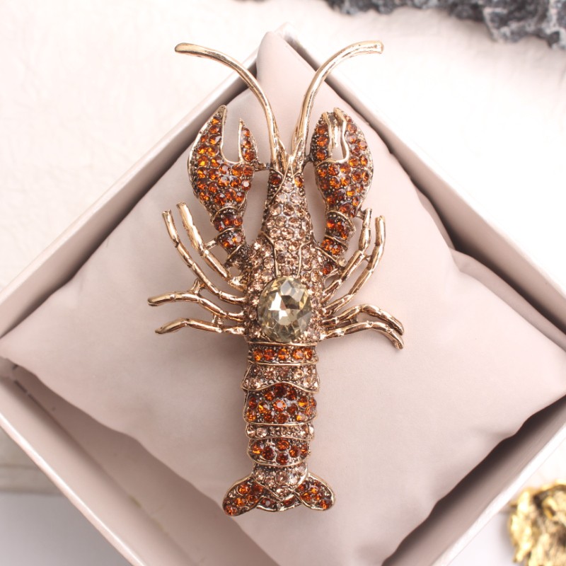 Stylish Unisex Colorful Lobster Brooch: Delicate Jewelry Accessory, Nice Gift