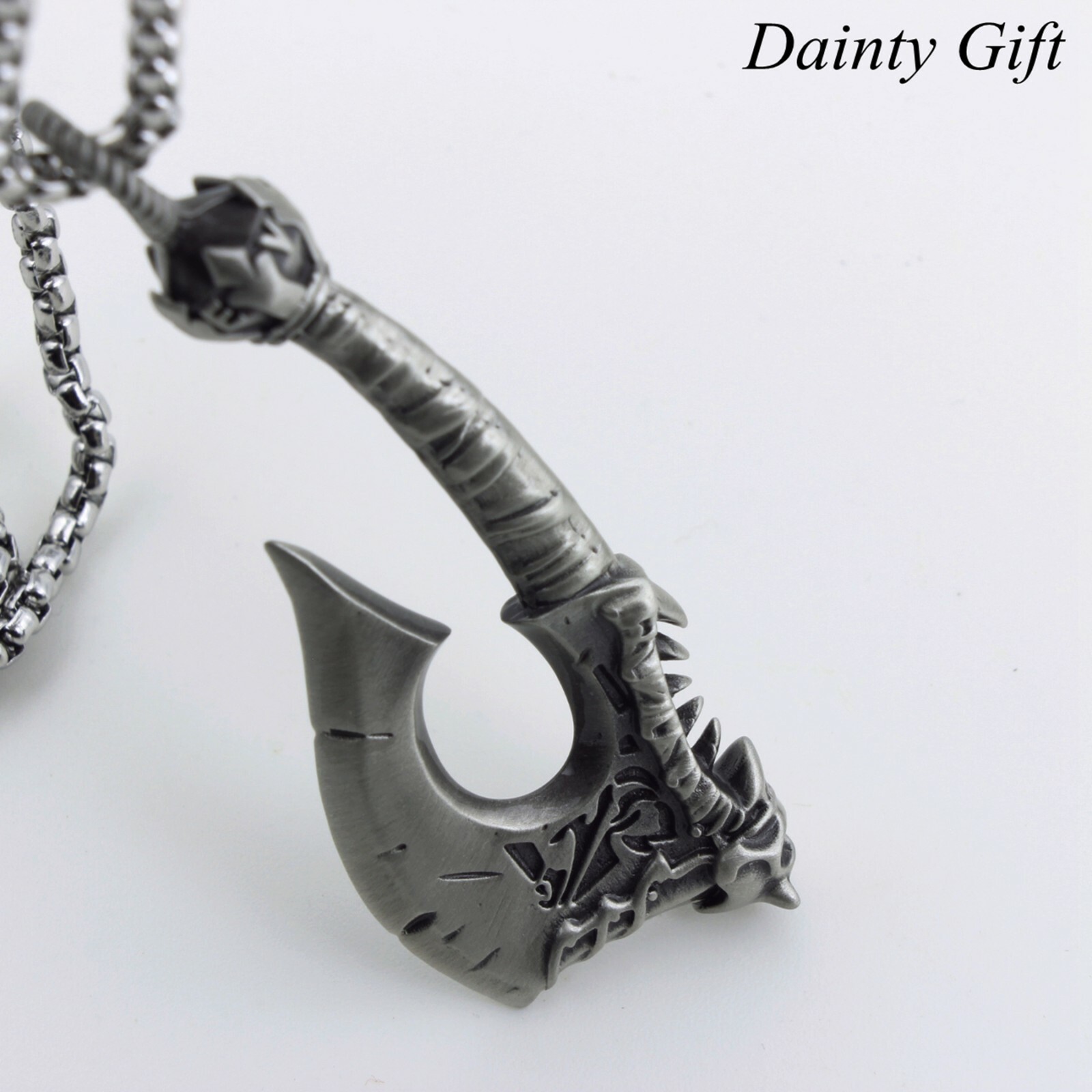 Men Women Stainless Steel Vintage Gorehowl Pure Tin Amulet AX Necklace 23.5″