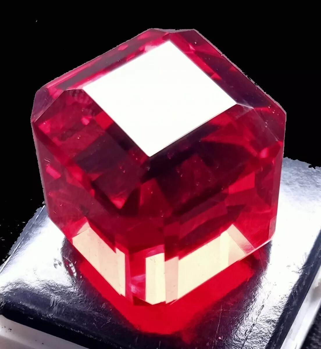 Fabulous Red EGL CERTIFIED Ruby Cube Cut 100 Ct Lab-Created Loose A++ Gemstone