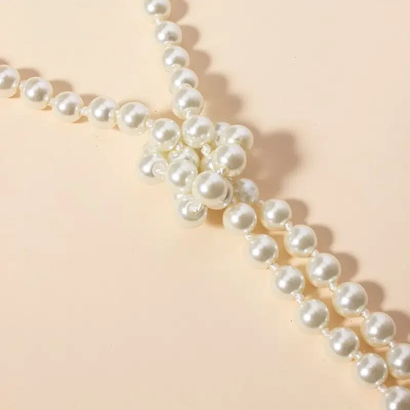 Premium Long White Faux Pearls Beaded Necklace length in 150 cm (59 inch)