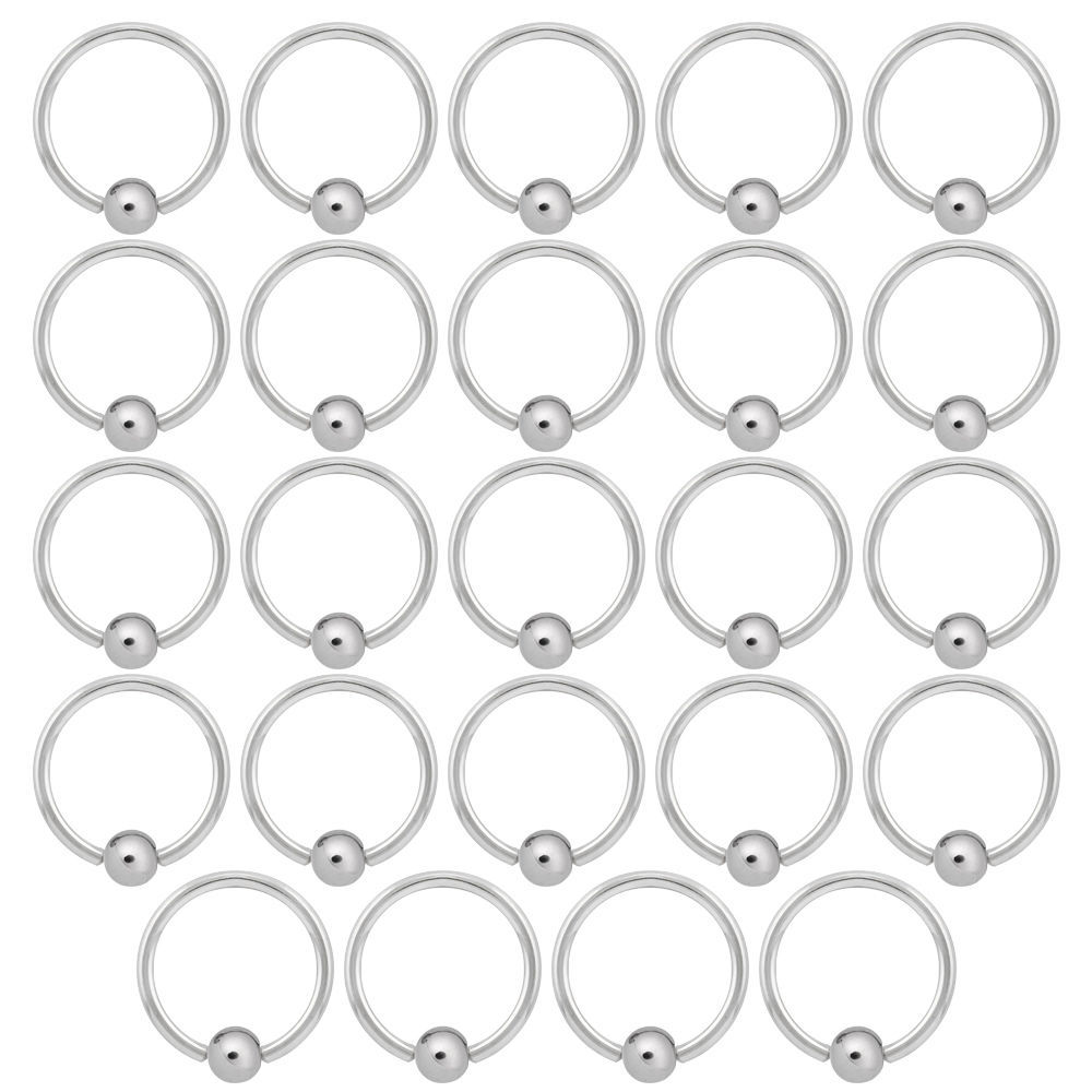 Wholesale 24 Pack 12GA 14GA 16GA Captive Bead Ring Surgical Steel Nose Piercings