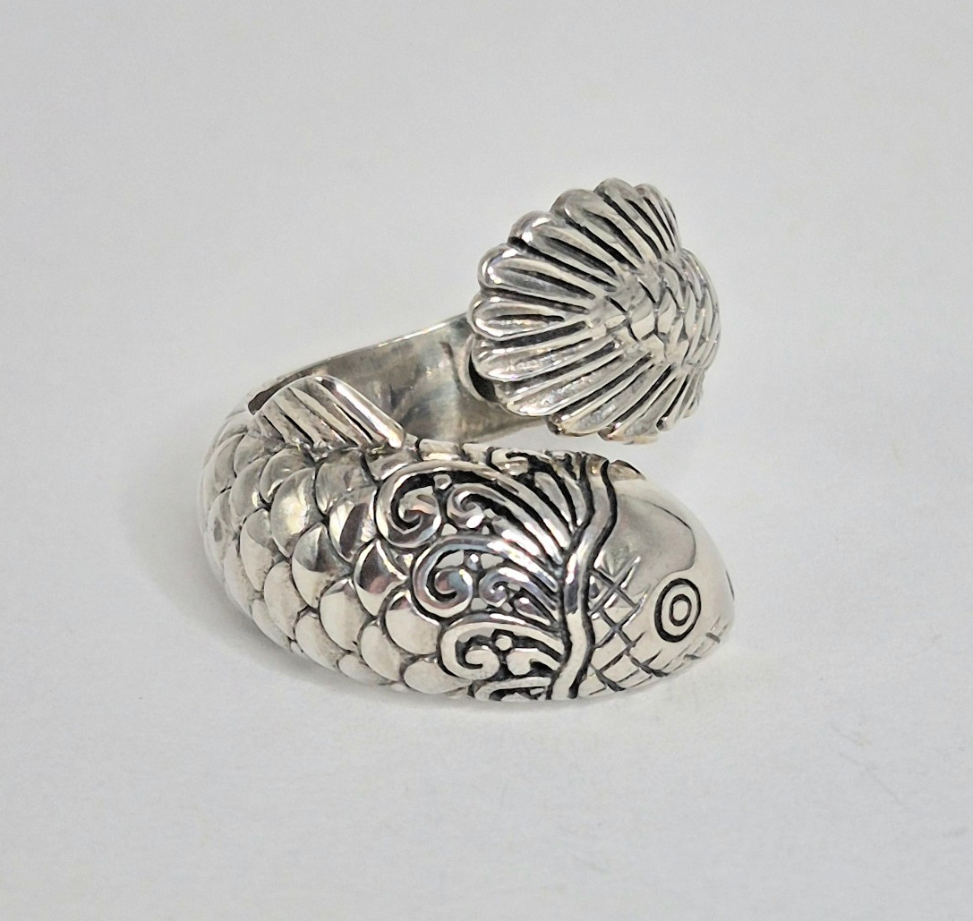 Bali Legacy Sterling Silver Koi Fish Ring Size 7 (6.10 g)