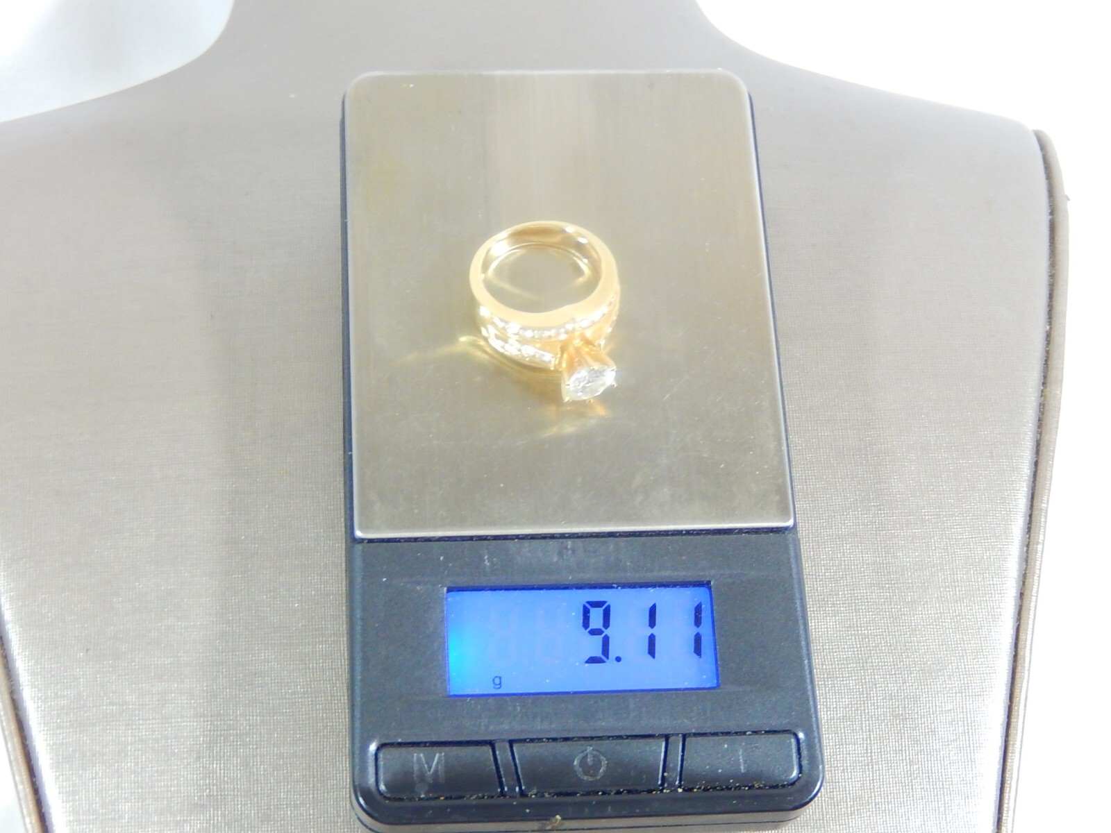 14K YG Approx. 2.5 CTW CERTIFIED MOISSANITE RING, GTR MOI S7 9.11g
