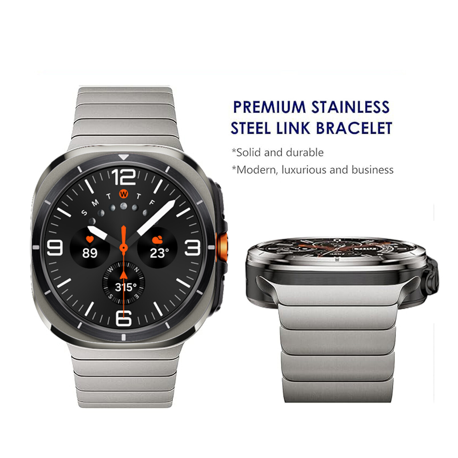 Rugged Titanium Alloy or Stainless Steel Metal Band For Galaxy Watch Ultra 47mm