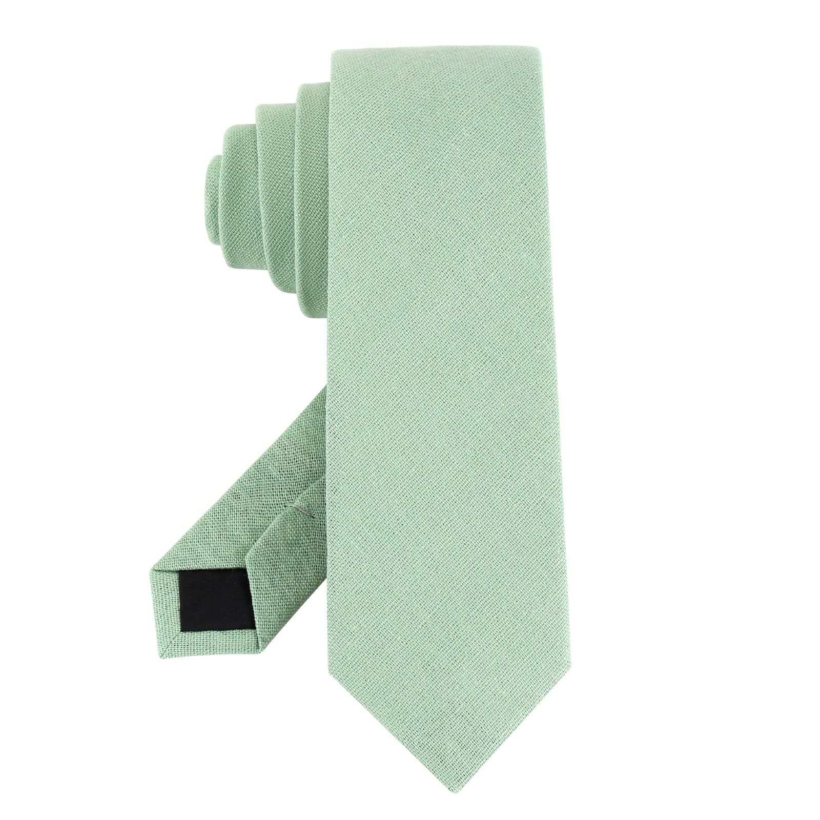 Men’s Skinny Ties Polyester Cotton Blend 2.5″ (6.35CM) Solid Slim Necktie for…