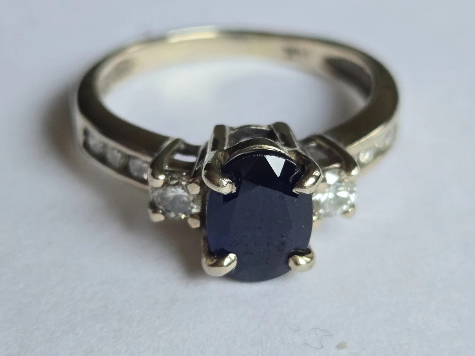 3.50 Ct Oval Cut Natural Sapphire Diamond Engagement Ring 14K Solid White Gold 5