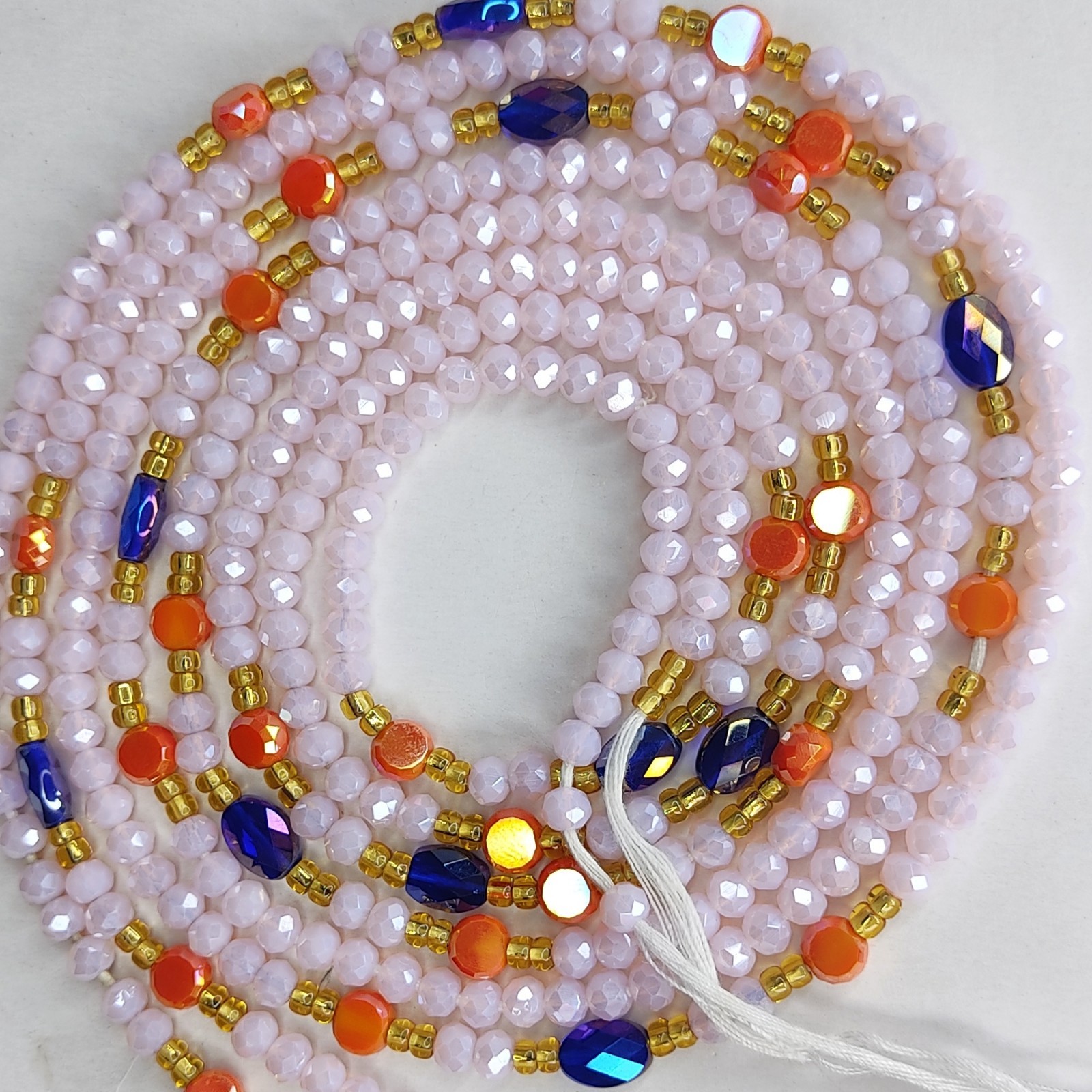 Luxury Crystal Pink Waistbead Tie on 50 inches women Adornment blBody Jewelry