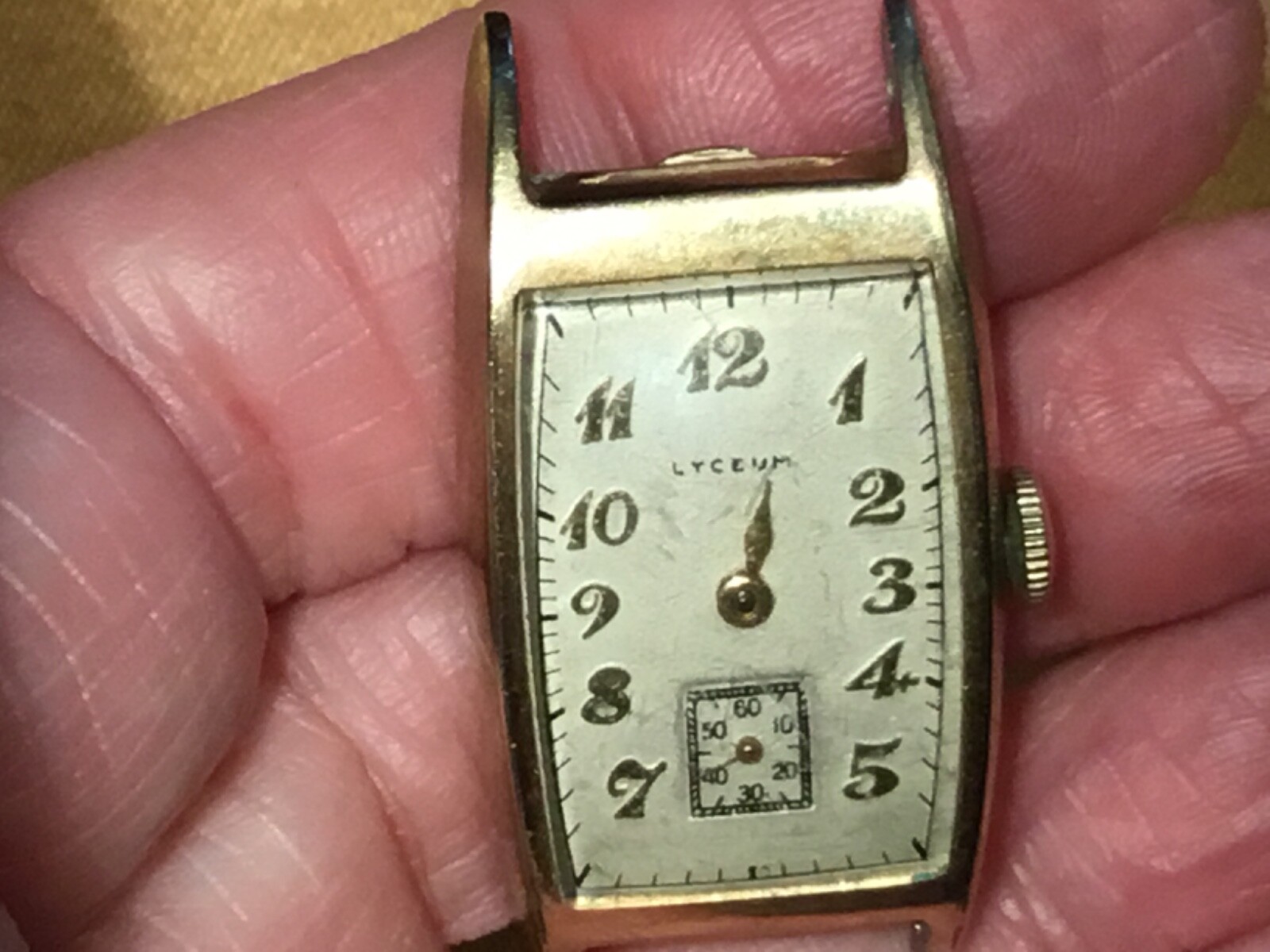 Lyceum Watch~ 10K GF Curvex Style Case ~ 21 Jewels ~ Running ~ No Band