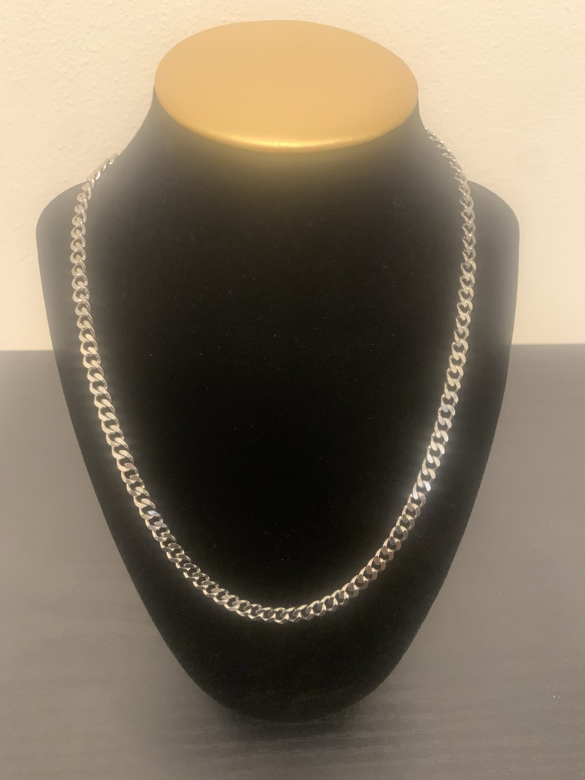 Rhodium Plated Stainless Steel Chain 6MM 20 Inches Long