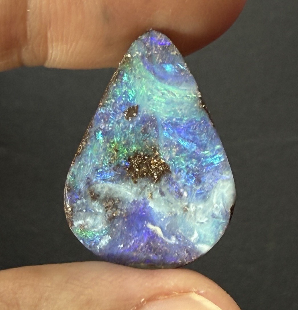 13.45ct 23.9x17x4.5mm Caribbean Blue Australian Boulder Opal Teardrop Cabochon