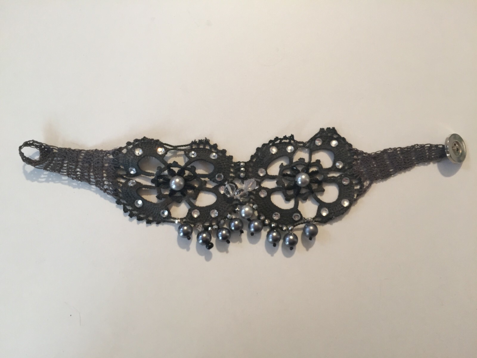 woman jewelry choker embroidered crystal pearl collar collier silver necklace