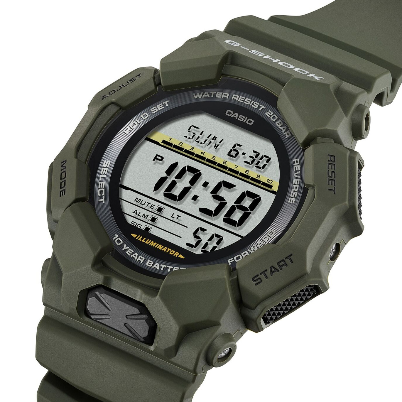 CASIO G-SHOCK GD-010-3JF Big Case 10 Year Battery Digital Watch Green 51.9mm