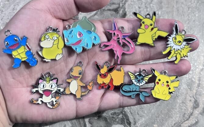 new 50Pcs Anime cartoon mix Charm bracelet necklace Pendant DIY Jewelry Making