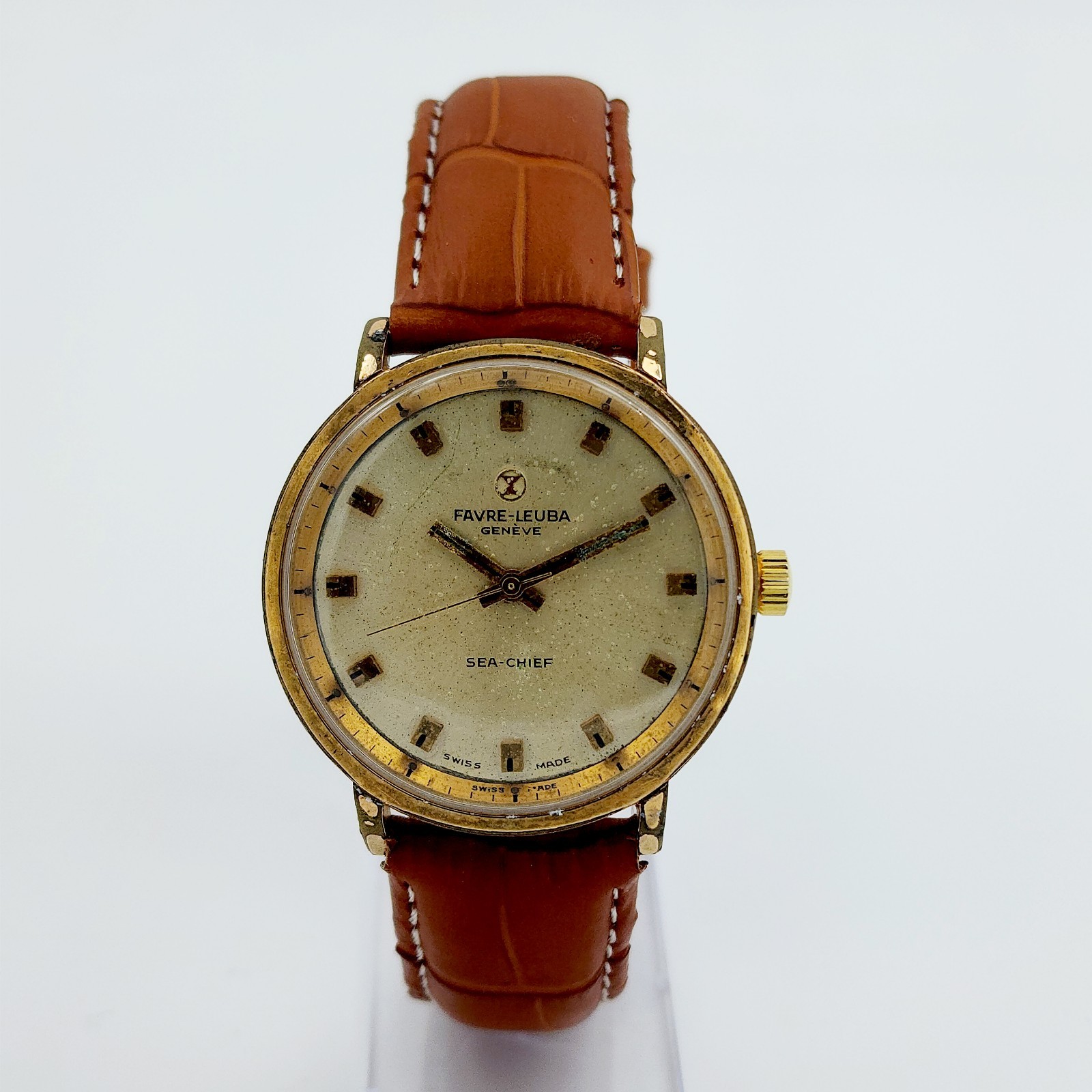 Vintage Favre-Leuba Sea-Chief Swiss Mechanical Watch for Men | Gold Tone Dress