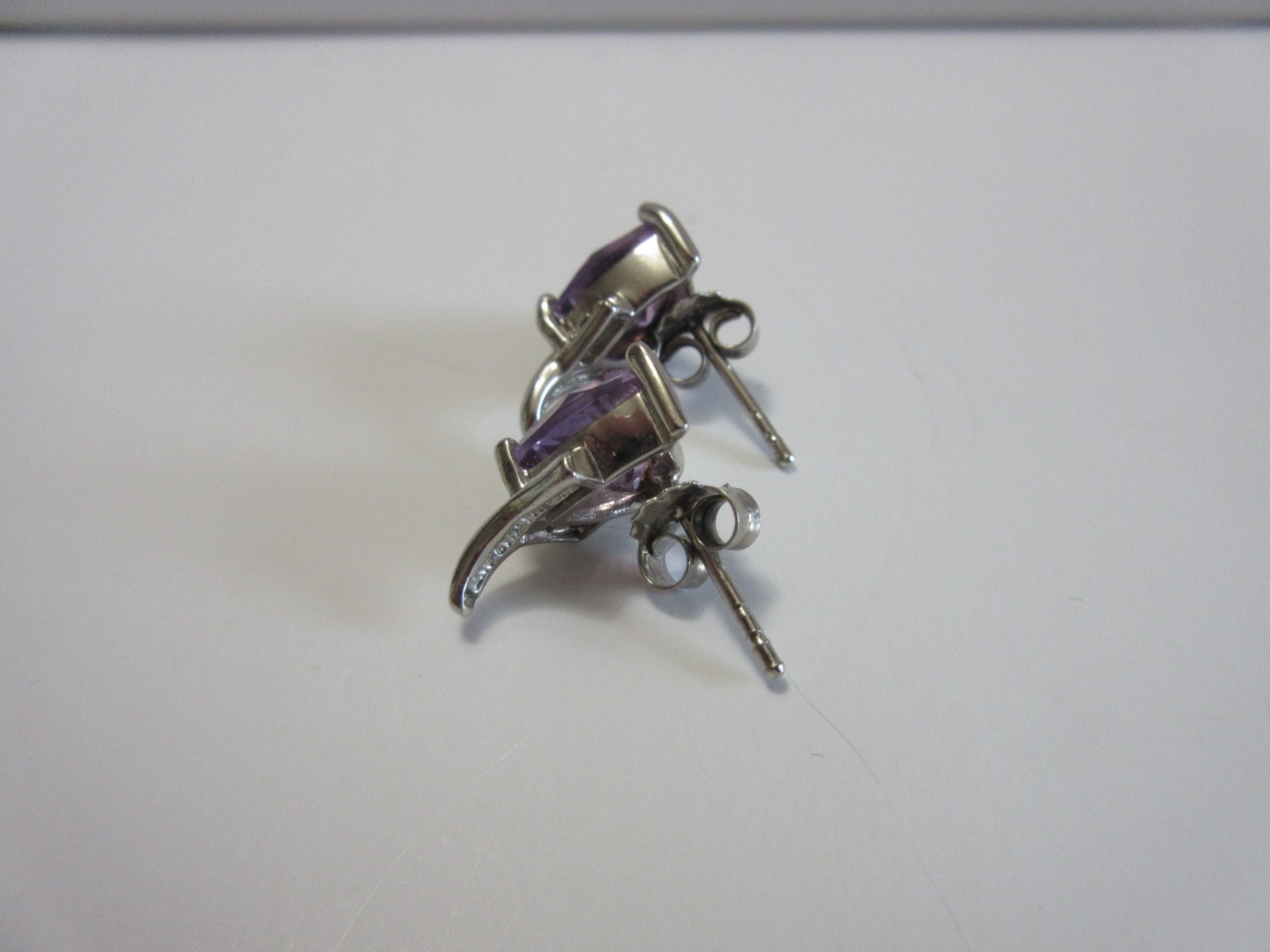 STS Chuck Clemency 925 Sterling Silver AMETHYST Pierced Earrings 3.2 grams