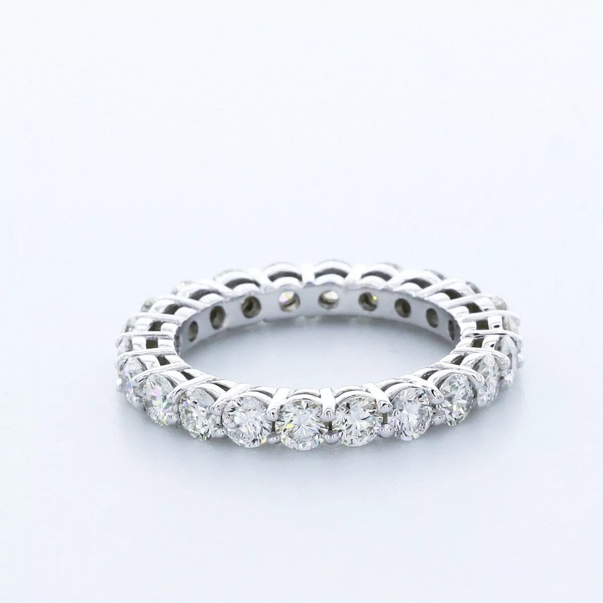 Eternity Wedding Ring Classic Solid 14K Gold 4.20 CT Round Natural Diamond H SI2
