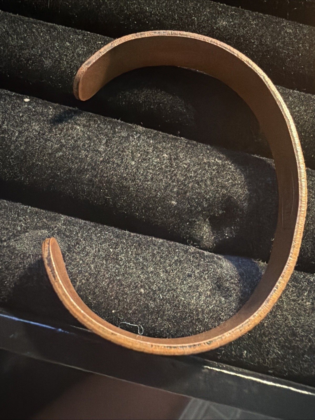 Navajo Fred Harvey Engraved Solid Copper Cuff bracelet Size 6 1/2