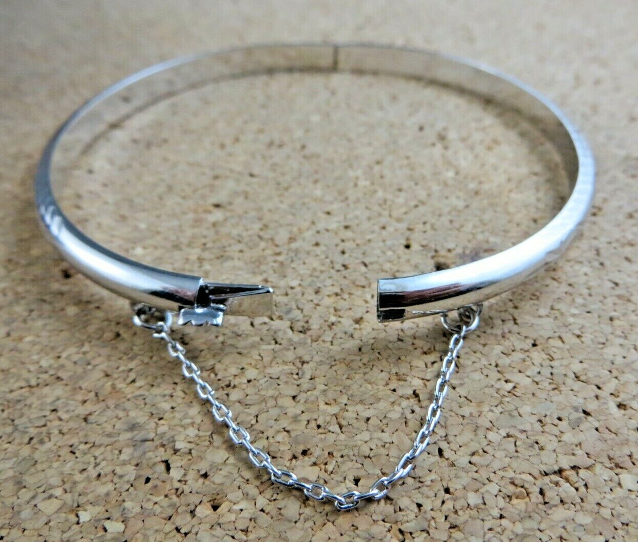 Etched Sterling Silver Hinged Bangle Bracelet & Latch back Hoop Earrings #209