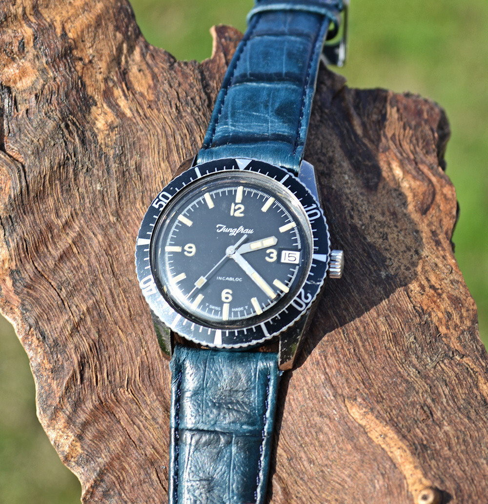 Orologio Jungfrau DIVER SUB 600 feet anni ’70 con ghiera girevole revisionato