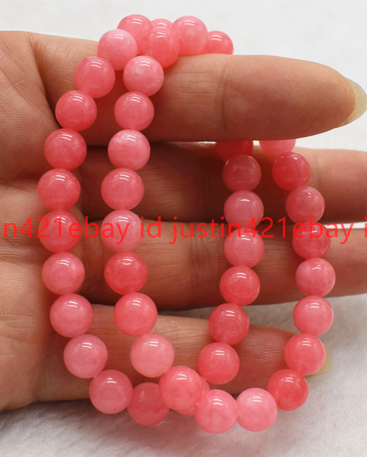 2 Pcs 6/8/10/12mm Natural Pink Rhodochrosite Round Beads Gemstone Bracelet 7.5″