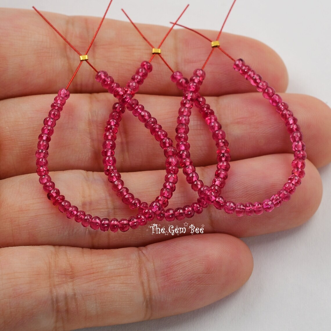 2.5mm No heat Neon Hot Pink Burmese Jedi Spinel Smooth Rondelle Beads 3 inch