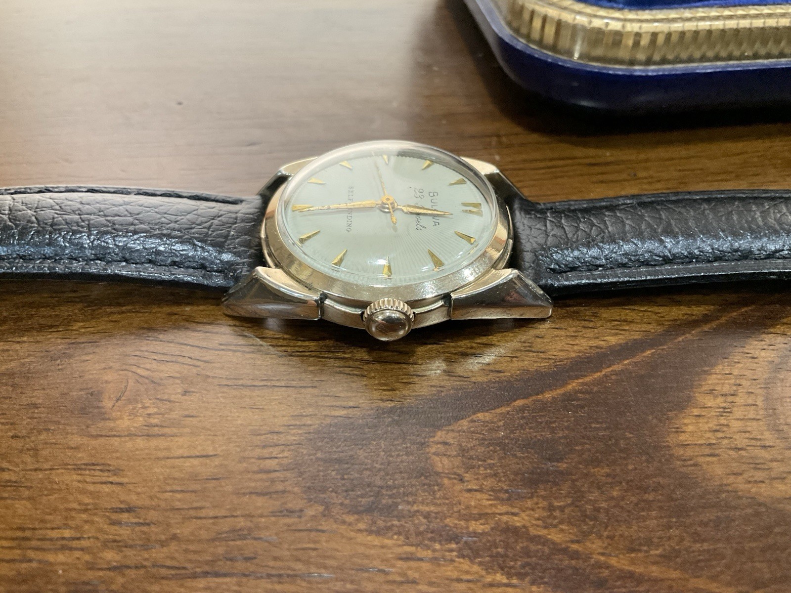 Vtg 1956 BULOVA 23 Jewels Automatic Watch SERVICED Sunburst Dial L6 Lugs W/ Box