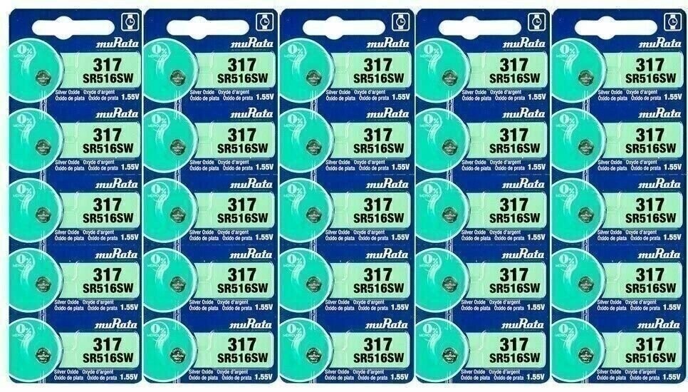 5 Pcs 317 Sony Mercury Free Silver Oxide Watch Battery