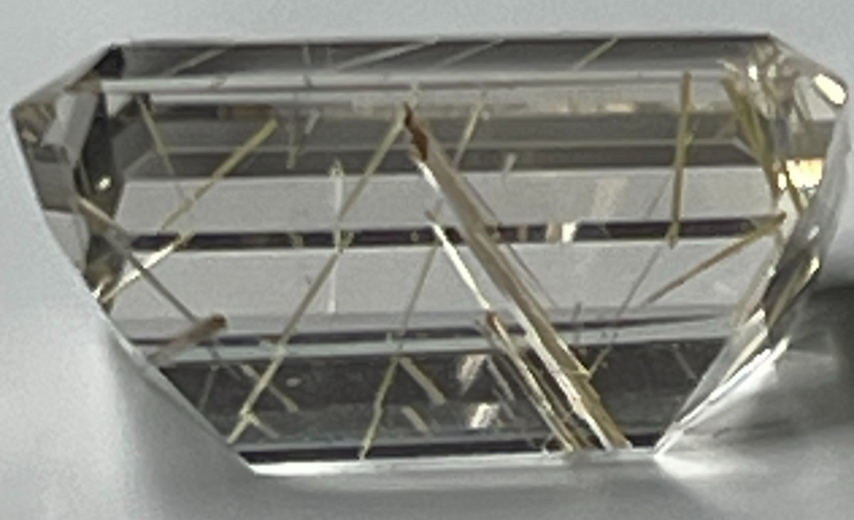 Natural Rutilated Quartz Rectangle 10x16mm Approx 10ct Golden Needles Loose Gem