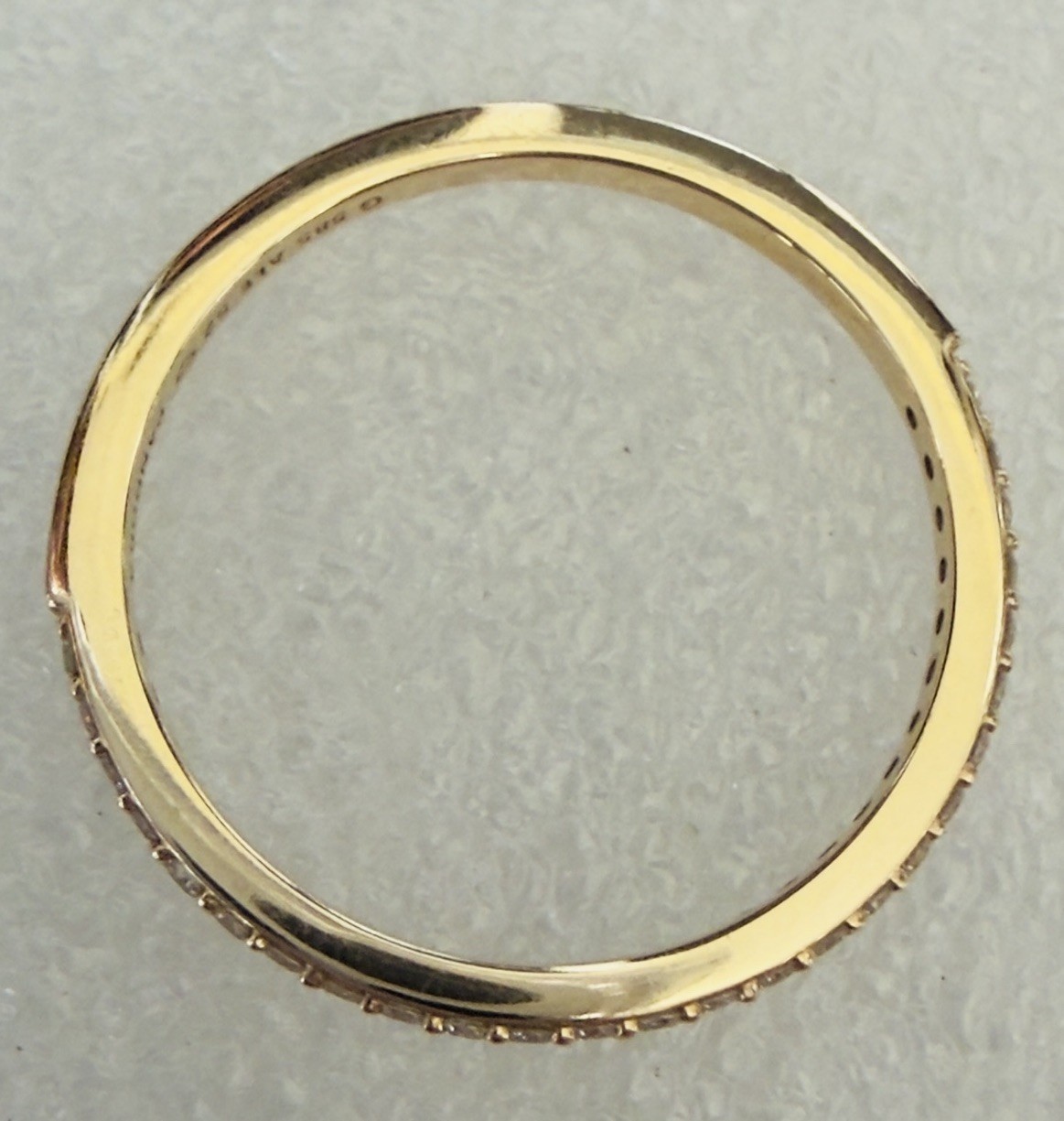 Pandora Era 14k Gold Lab-grown Diamond Half Eternity Pavé Ring 0.11 ct Size 56