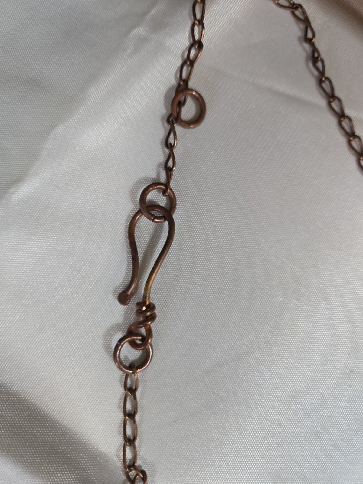 Artisan Made Brutalist Art Deco Necklace Copper Mixed Media Handmade