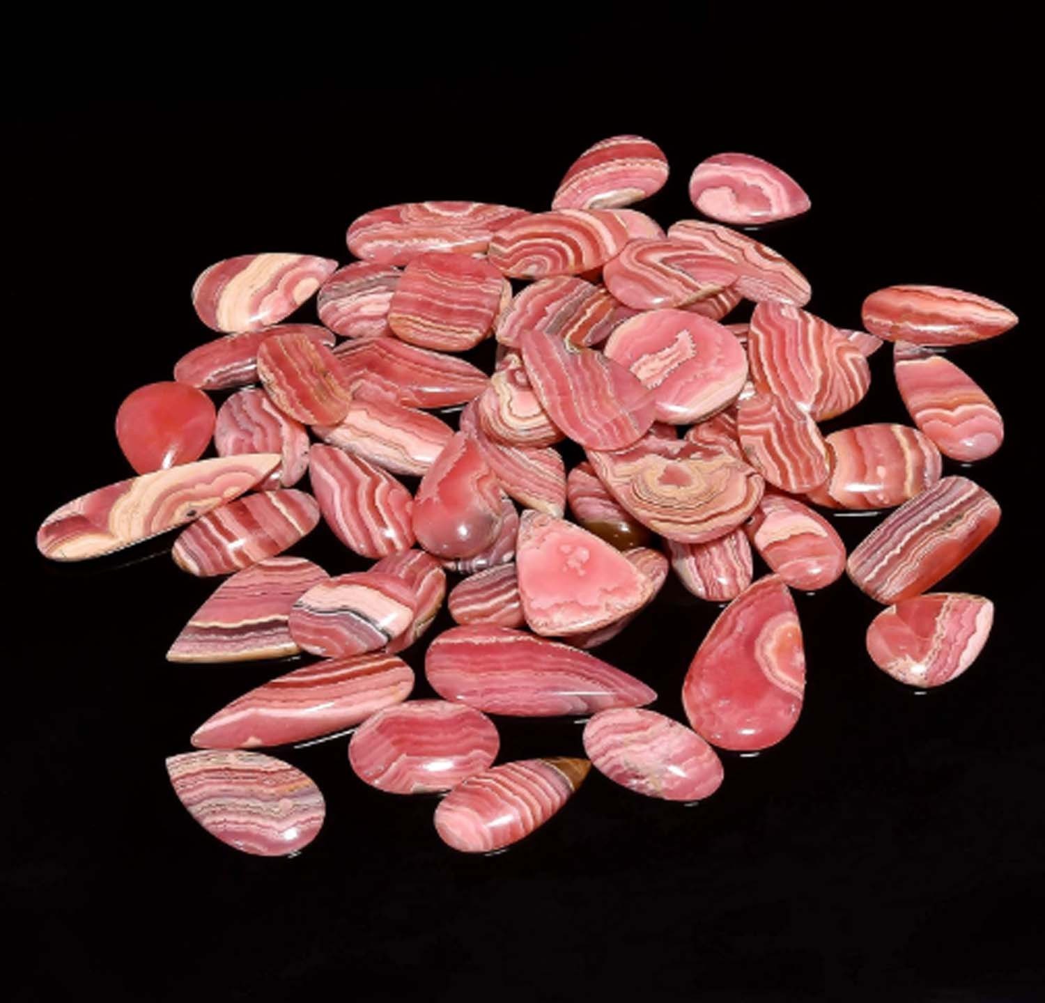 100.00 Carat Natural Rhodochrosite 05 Pcs Lot Mix Shape Cabochon Loose Gemstone