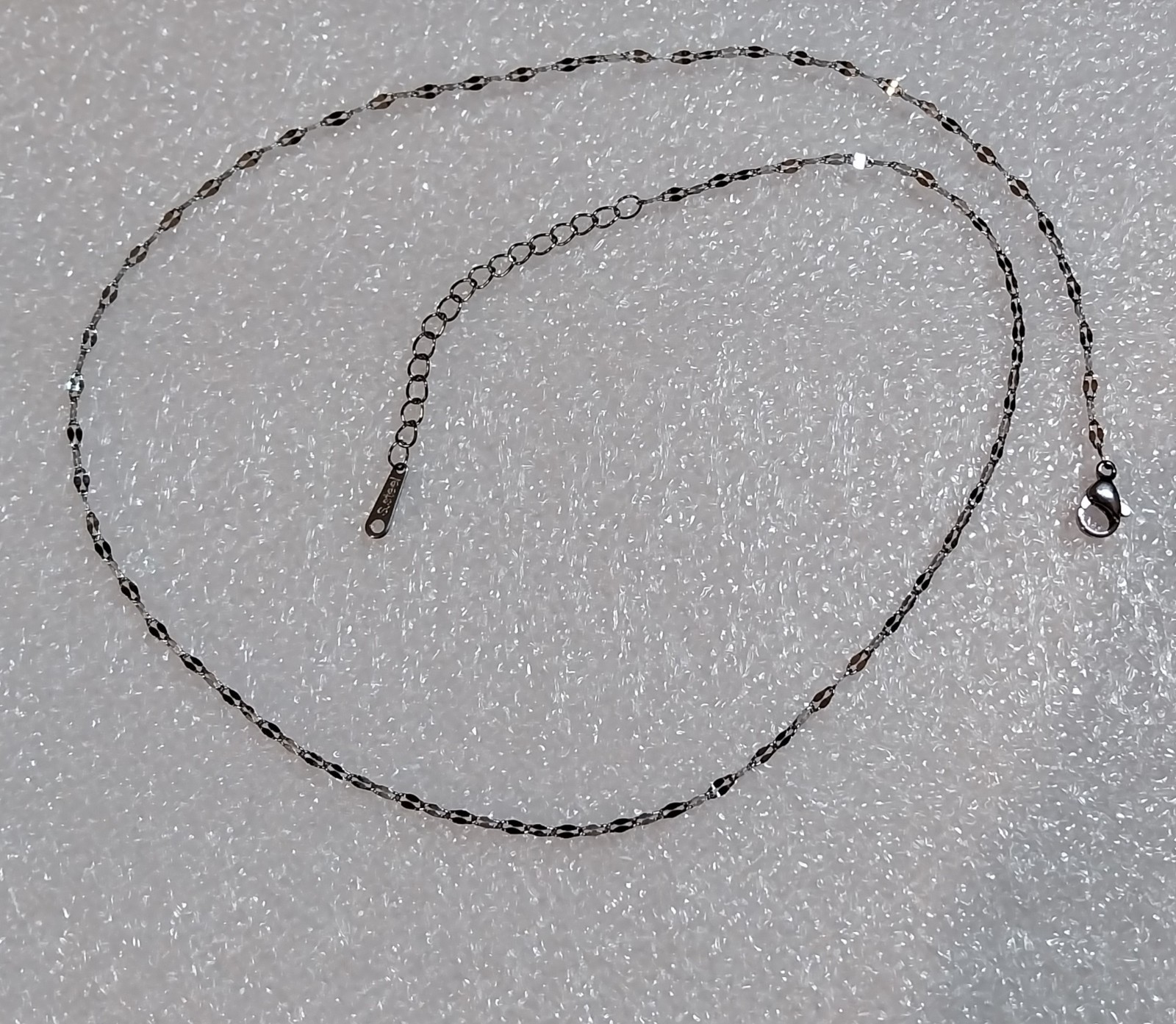 Stainless Steel Shining Chain Necklace 45+5 cm Unisex Lobster Clasp Daily Use